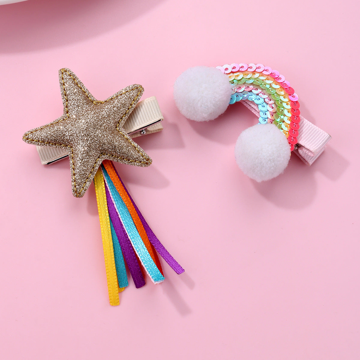 Wholesale Rainbow Five-pointed Star Simple Sweet Popular Hair Accessory